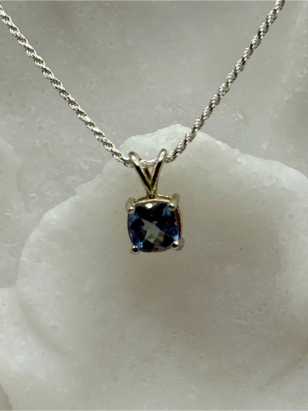 Sterling Silver 925 Natural Tanzanite Necklace - 1.18ct